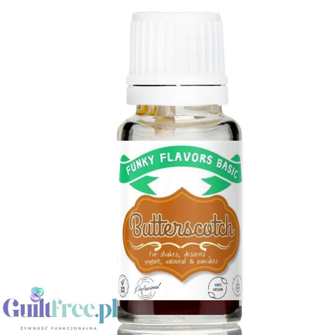 Funky Flavors Basic Butterscotch 10ml - Maślany Herbatnik - kropelki aromatyzujące bez cukru, tłuszczu i słodzików