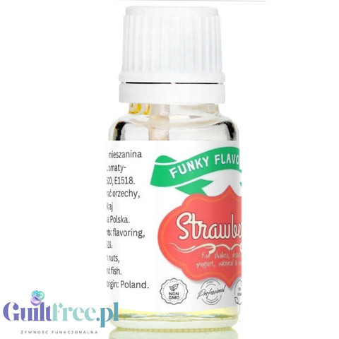 Funky Flavors Basic Strawberry 10ml - truskawkowe kropelki aromatyczne do potraw i napojów, bez cukru i słodzików