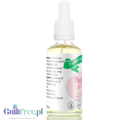 Funky Flavors Basic Strawberries & Cream 30ml - Strawberries in Cream - flavor drops without sugar, sweeteners or calories