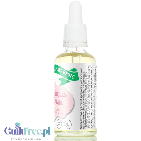 Funky Flavors Basic Strawberries & Cream 30ml - Strawberries in Cream - flavor drops without sugar, sweeteners or calories