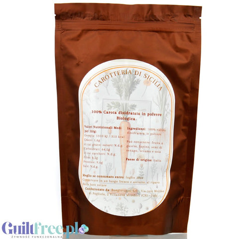 Carotteria di Sicilia, Farina di Carota - organic Italian carrot pulp flour