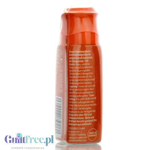 Juizy Sirup Salted Caramel na 8L - skoncentrowany syrop do kawy i deserów bez cukru i kalorii, Solony Karmel