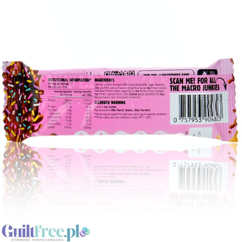 Macro Mike Chocolate Birthday Cake Protein Indulgence - wegański baton białkowy 13g białka