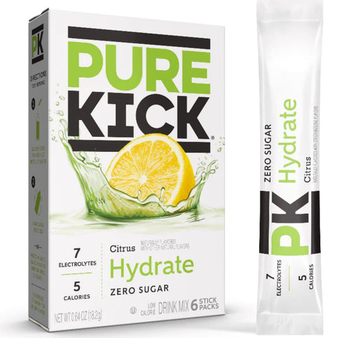 Pure Kick Hydration Citrus - saszetki bez cukru, napój instant z kofeiną, witaminami i elektrolitami