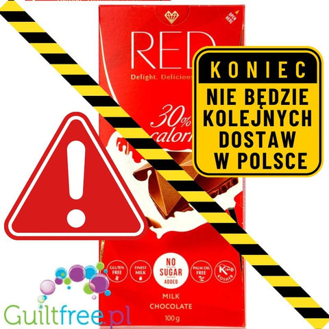 RED Delight mleczna czekolada bez dodatku cukru 30% mniej kalorii