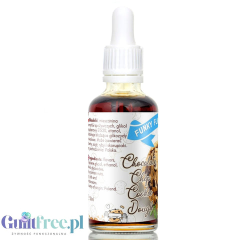Funky Flavors Sweet Chocolate Chip Cookie Dough Stevia flavor drops with stevia without sugar or calories, Chocolate Chip Cookie