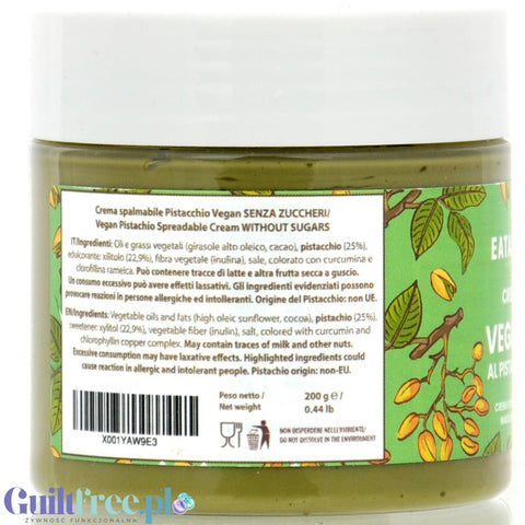 EATalian Crema Vegana al Pistacchio 200g - wegański krem pistacjowy bez cukru 25% pistacji z ksylitolem