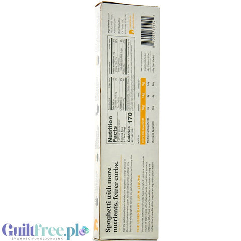 Chef's Kiss Lupin Pasta Spaghetti - łubinowy błonnikowy makaron niskowęglowodanowy 48% mniej kalorii, niskie IG