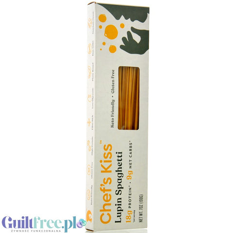 Chef's Kiss Lupin Pasta Spaghetti - łubinowy błonnikowy makaron niskowęglowodanowy 48% mniej kalorii, niskie IG