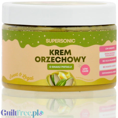 SuperSonic Peanut Butter Pistachio - wegański krem  pistacjowo-orzechowy bez cukru z erytrolem i MCT
