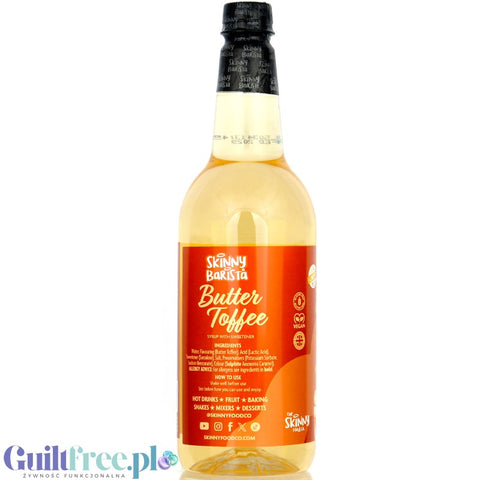 Skinny Food Barista Butter Toffee 1L - syrop zero kalorii do kawy, bez cukru o smaku maślane toffee