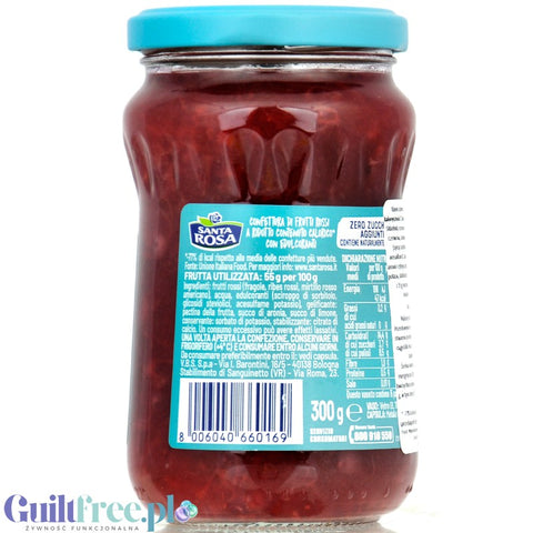 Santa Rosa Zero Frutti Rossi - low-calorie red fruit jam with no added sugar