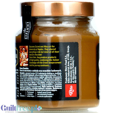 Sisinni Premium Creams Gianduia Cream Stevia - chocolate-praline gianduia cream with hazelnuts without added sugar