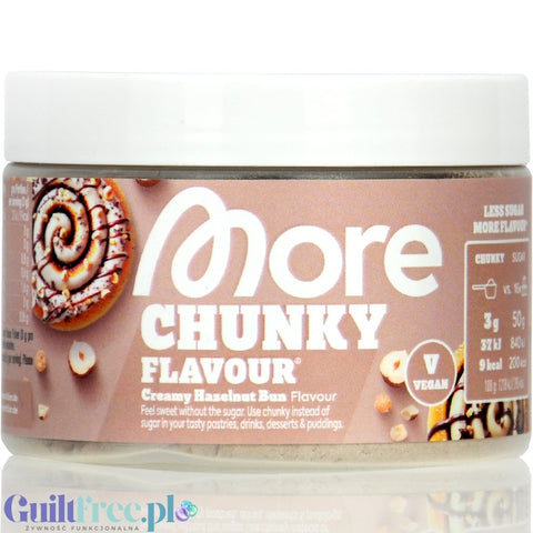 More Nutrition Chunky Flavor Creamy Hazelnut Bun 150g - vegan flavor powder with hazelnut bun flavor