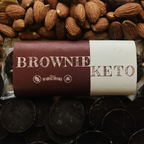 Baton Warszawski, Brownie Keto - ketogeniczny baton na bazie mąki migdałowej i bezcukrowej gorzkiej czekolady