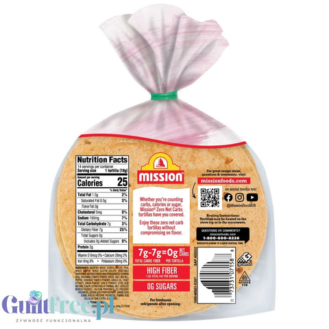 Mission Foods Zero Tortillas Sundried Tomato Basil - Carbohydrate-free taco tortillas 25kcal, Tomato with Basil