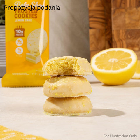 Quest Frosted Cookies, Lemon Cake - lukrowane miękkie keto ciastka w polewie, BOX 8 SZT