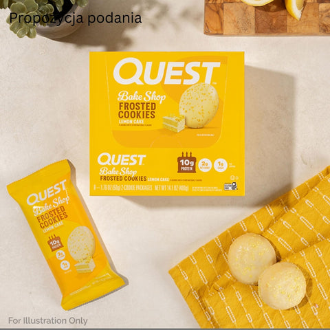Quest Frosted Cookies, Lemon Cake - frosted soft keto cookies with glaze, BOX of 8 PACKS