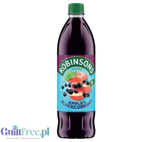 Robinsons Apple & Blackcurrant Squash Double Strength 0.75L - concentrated syrup for dilution without sugar and calories