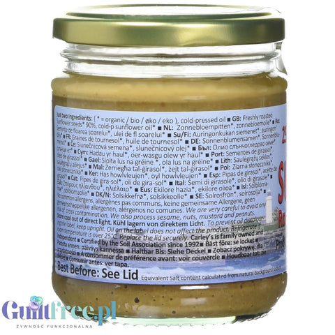 Carley's Organic Sunflower Roasted Seed Butter - organic roasted sunflower seed pulp without salt or sugar