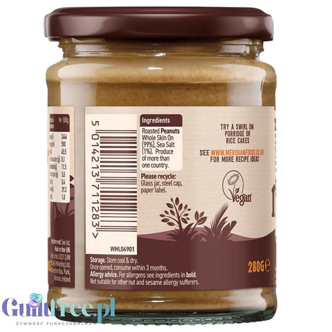 Meridian Peanut & Pinch of Salt Smooth - peanut butter with a pinch of salt