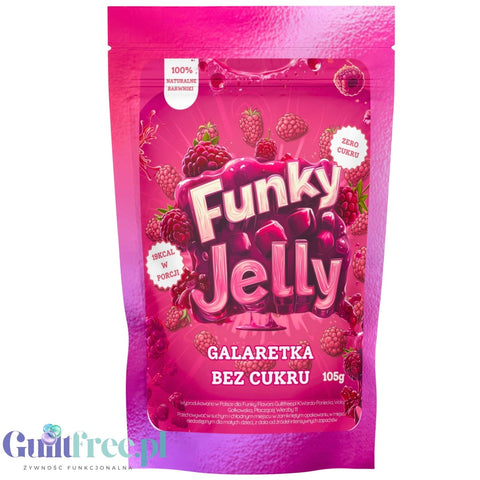 Funky Jelly Raspberry Jelly x 15 servings - sugar-free raspberry flavored jelly.
