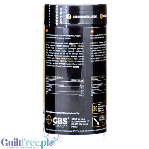 GBS Angelo Frappe, Brownie flavor - instant coffee with milk and flavoring, 13kcal