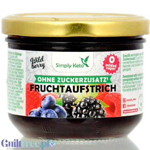 Simply Keto Wildberry 36kcal - keto dżem bez cukru z erytrolem Owoce leśne