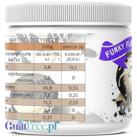 Funky Flavors Splash White Cookie'O 150g - fiber sweetener powder, Cookie & White Chocolate