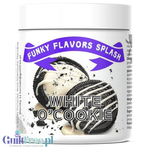 Funky Flavors Splash White Cookie'O 50g - błonnikowy aromat słodzący w proszku, Ciasteczko & Biała Czekolada
