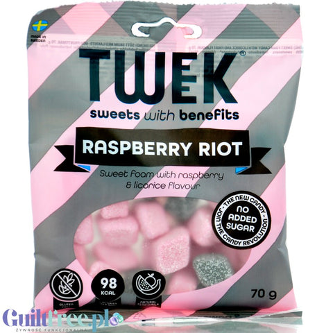 TWEEK Raspberry Riot - fiber raspberry and licorice jelly with no added sugar 45% less kcal