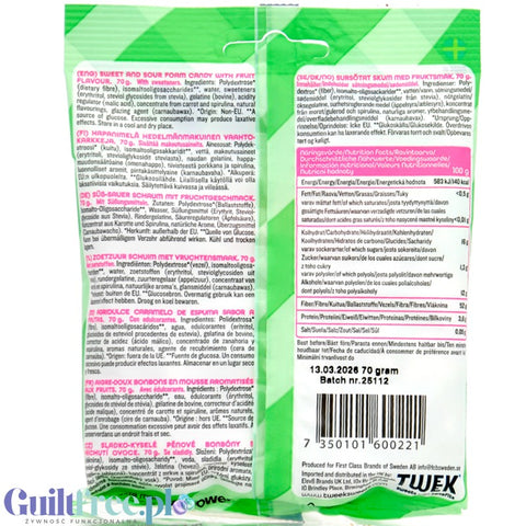 TWEEK Fabulous Foam - fiber sour pear marshmallow gels with no added sugar 45% less kcal