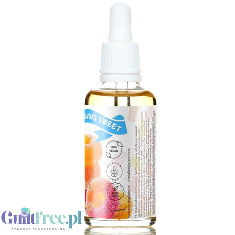 Funky Flavors Sweet Sour Peach Jelly Rings - sweet flavor drops without sugar and calories, limited edition.