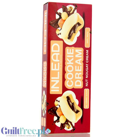 Inlead Cookie Dream Nut Nougat Cream - sugar-free cookies with nougat filling in white chocolate