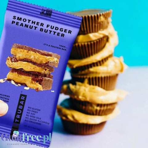 TRUBAR Smother Fudger Peanut Butter - vegan protein bar without gluten soy or sweeteners