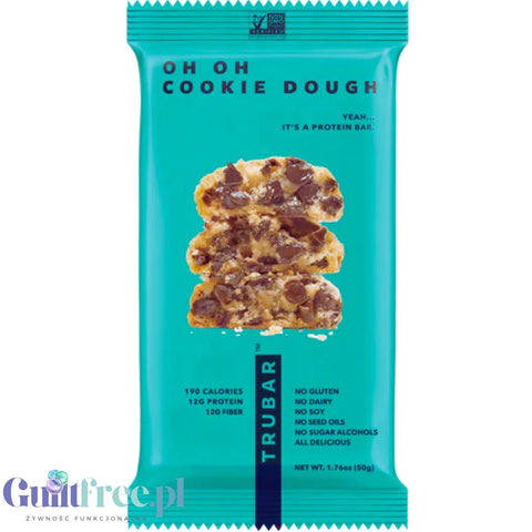 TRUBAR Oh Oh Cookie Dough - ciasteczkowy wegański baton białkowy bez glutenu, soi i słodzików