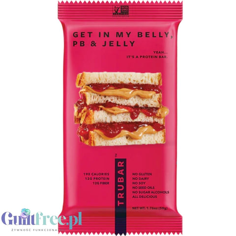 TRUBAR Get In My Jelly, PB & Jelly - wegański baton proteinowy bez soi, glutenu i słodzików