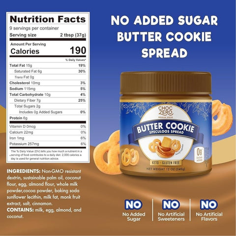 Choc Zero Keto Cookie Butter Spread - keto krem a la Speculoos z monkfruit