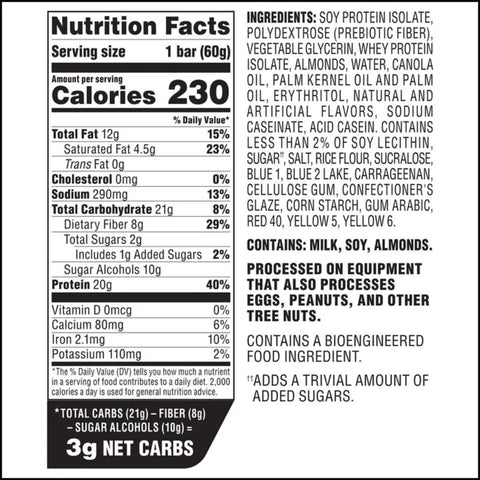 Atkins Strong Birthday Cake - protein bar with almond butter, without maltitol