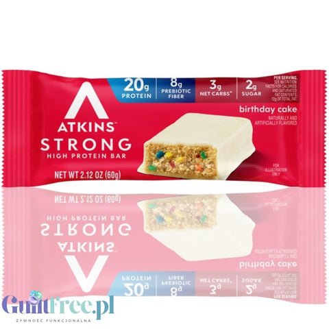 Atkins Strong Birthday Cake - protein bar with almond butter, without maltitol