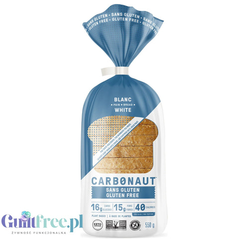 Carbonaut Low Carb White Bread Gluten Free - bezglutenowy KETO biały chleb 1g węglowodanów w kromce