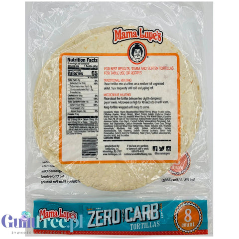 Mama Lupe's Zero Net Carb Tortillas - fiber tortillas without carbohydrates 65 kcal