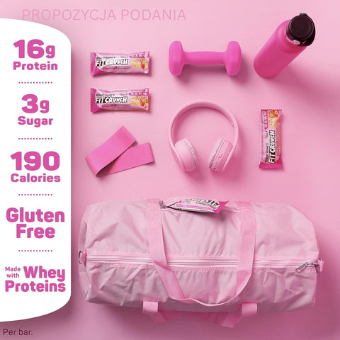 Fit Crunch Strawberry Strudel - a baked protein bar with WPI puff pastry flavor with strawberry filling