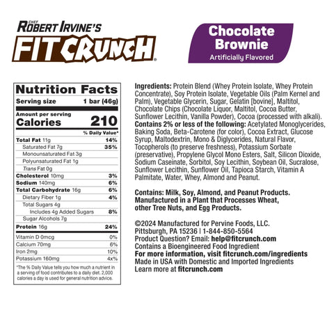Fit Crunch Chocolate Brownie 46g - wypiekany baton białkowy z WPI
