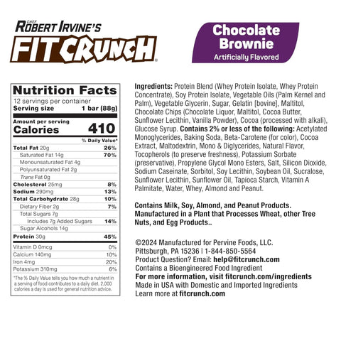 Fit Crunch Chocolate Brownie XXL - baked protein bar with WPI