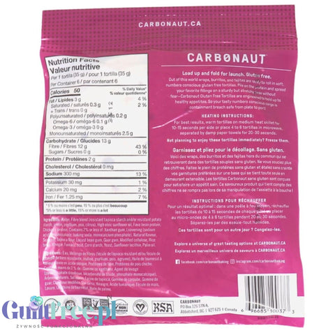 Carbonaut Low Carb Gluten Free Tortillas - bezglutenowe keto tortille niskowęglowodanowe 50kcal