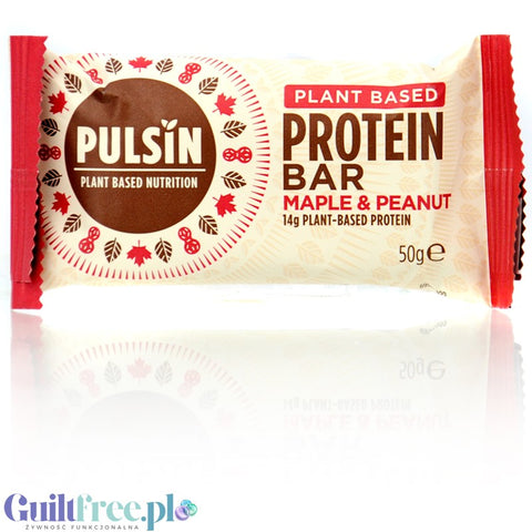 Pulsin Protein Bar Maple & Peanut - wegański baton proteinowy z orzechami ziemnymi i syropem klonowym