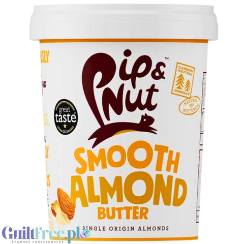 Pip & Nut Smooth Almond 425g - smooth almond butter made from California single origin almonds.