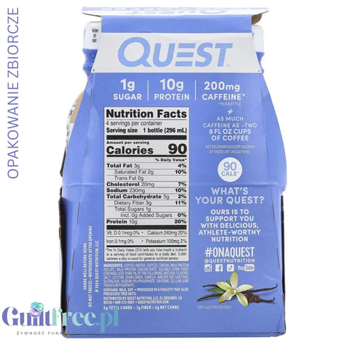Quest Iced Coffee Vanilla Latte RTD - protein vanilla iced coffee 90kcal, sugar free