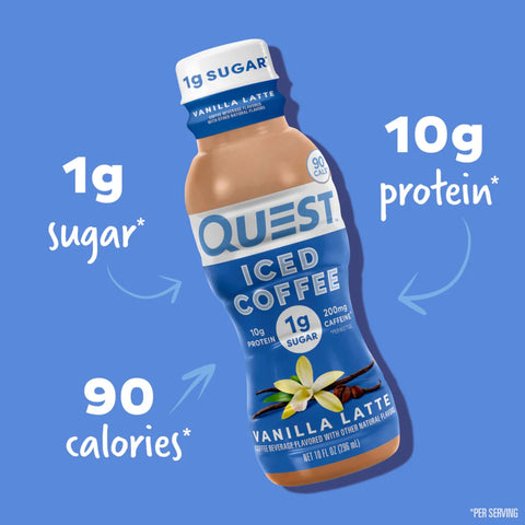 Quest Iced Coffee Vanilla Latte RTD - protein vanilla iced coffee 90kcal, sugar free